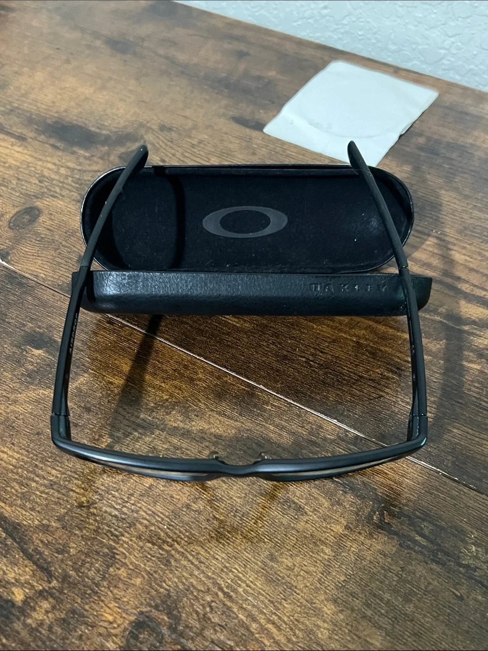 Oakley 143 0X8046-0155 satin Black Rectangular Sunglasses with Branded Case